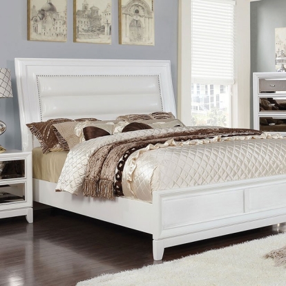 Furniture Of America Golva Contemporary White Bed Model CM7295WH-E.King Bed