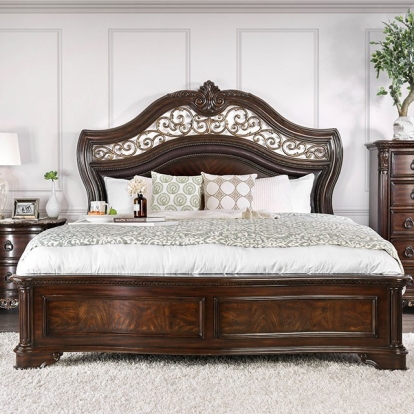 Furniture Of America Menodora Transitional Brown Cherry Bed Model CM7311-E.King Bed