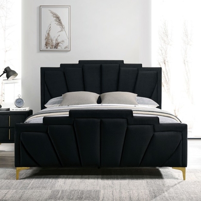 Furniture Of America Florizel Glam Black/Gold Bed Model CM7411BK-E.King Bed