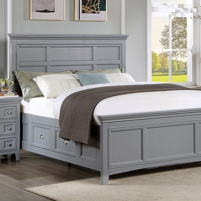 Furniture Of America Castlile Transitional Gray Bed Model CM7413GY-Twin Bed