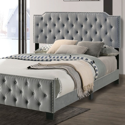 Furniture Of America Charlize Contemporary Gray Bed Model CM7414LG-E.King Bed