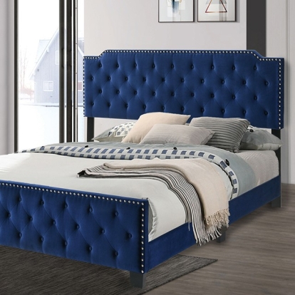 Furniture Of America Charlize Contemporary Navy Bed Model CM7414NV-E.King Bed
