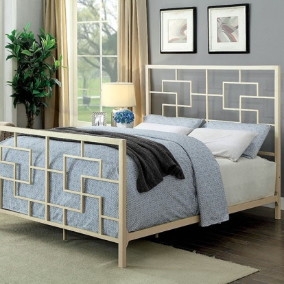 Furniture Of America Lala Transitional White Bed Model CM7425WH-Cal.King Bed