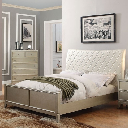 Furniture Of America Enid Transitional Silver Bed Model CM7430-E.King Bed