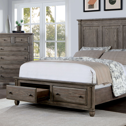 Furniture Of America Durango Transitional Warm Gray Bed Model CM7461GY-E.King Bed