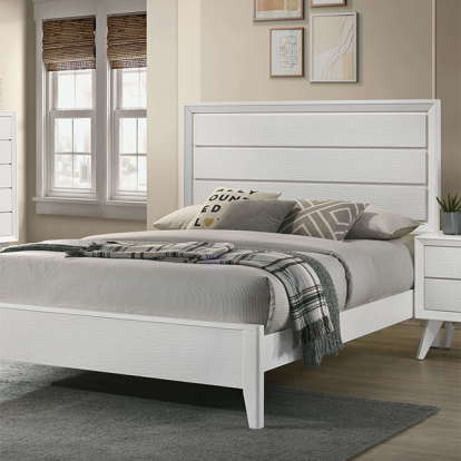 Furniture Of America Dortmund Contemporary White Bed Model CM7465WH-E.King Bed