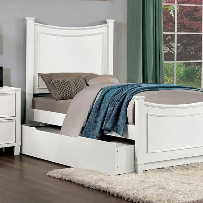 Furniture Of America Lycoris Transitional White Bed Model CM7477WH-Twin Bed