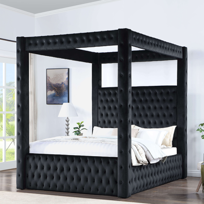 Furniture Of America Etherea Transitional Black Bed Model CM7482BK-E.King Bed