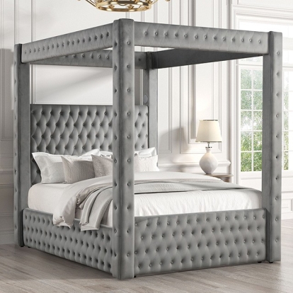 Furniture Of America Etherea Transitional Gray Bed Model CM7482GY-Queen Bed