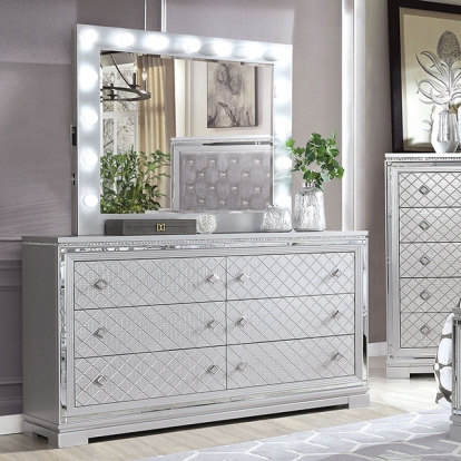 Furniture Of America Belleterre Glam Silver Dresser Model CM7518D