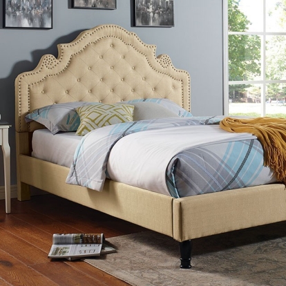 Furniture Of America Aubree Transitional Beige Bed Model CM7537BG-E.King Bed