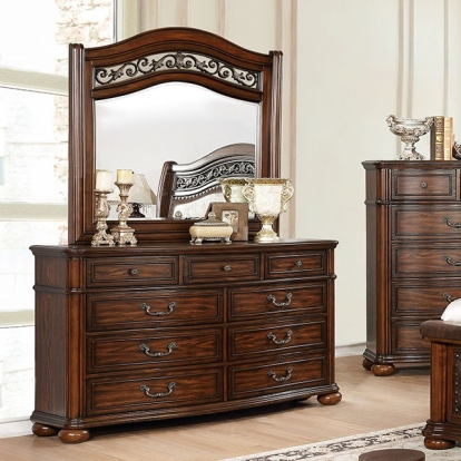 Furniture Of America Janiya Traditional Brown Cherry Dresser Model CM7539D