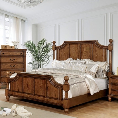 Furniture Of America Mantador Traditional Dark Oak Bed Model CM7542-E.King Bed