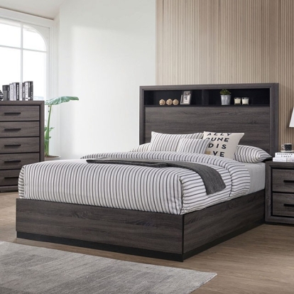 Furniture Of America Conwy Contemporary Gray Bed Model CM7549-E.King Bed