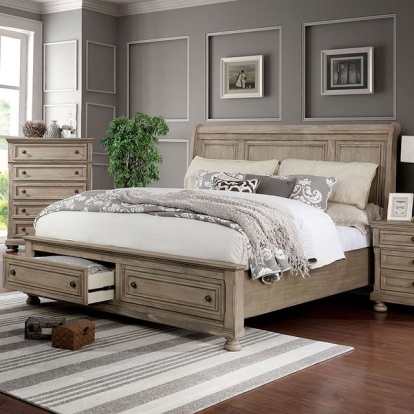 Furniture Of America Wells Transitional Gray Bed Model CM7568-E.King Bed