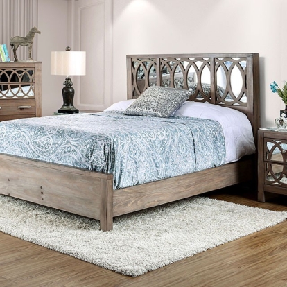 Furniture Of America Zaragoza Contemporary Rustic Natural Tone Bed Model CM7585-E.King Bed