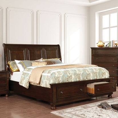 Furniture Of America Castor Transitional Brown Cherry Bed Model CM7590CH-E.King Bed