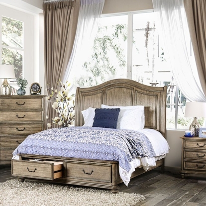 Furniture Of America Belgrade Transitional Rustic Natural Tone Bed Model CM7613-Cal.King Bed