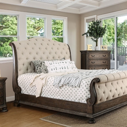 Furniture Of America Lysandra Transitional Rustic Natural Tone/Beige Bed Model CM7663-E.King Bed