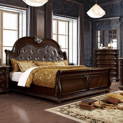 Furniture Of America Fromberg Traditional Brown Cherry Bed Model CM7670-E.King Bed