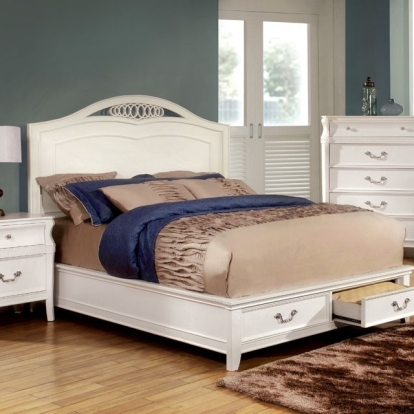 Furniture Of America Elvas Transitional White Bed Model CM7684-E.King Bed