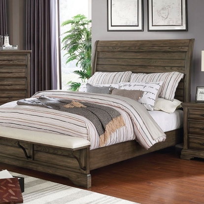 Furniture Of America Gilbert Transitional Light Walnut Bed Model CM7894-E.King Bed