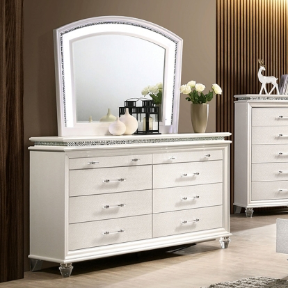 Furniture Of America Maddie Contemporary Pearl White Dresser Model CM7899D