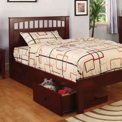 Furniture Of America Carus Transitional Cherry Bed Model CM7904CH-Twin Bed