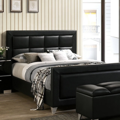 Furniture Of America Menkar Contemporary Black/Chrome Bed Model CM7913-Queen Bed