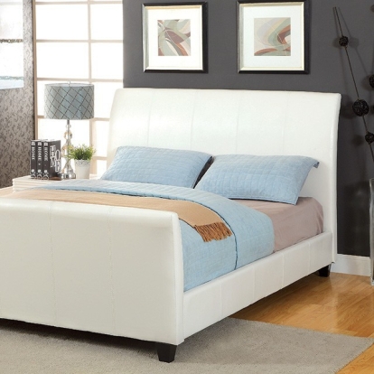 Furniture Of America Maynard Contemporary White Bed Model CM7947WH-Cal.King Bed
