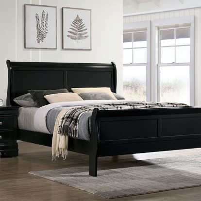 Furniture Of America Louis Philippe Transitional Black Bed Model FM7866BK-Twin Bed