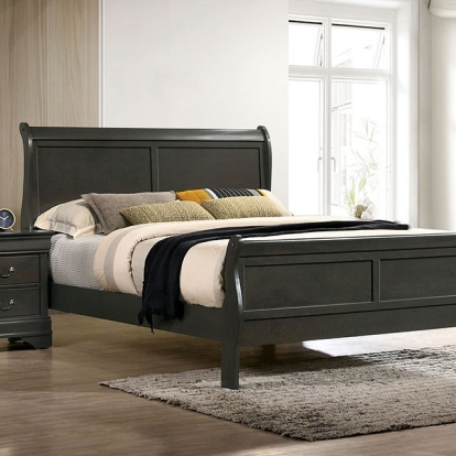 Furniture Of America Louis Philippe Transitional Gray Bed Model CM7966GY-Twin Bed