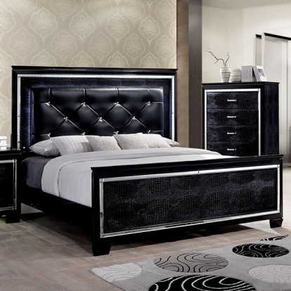 Furniture Of America Bellanova Contemporary Black Bed Model CM7979BK-E.King Bed