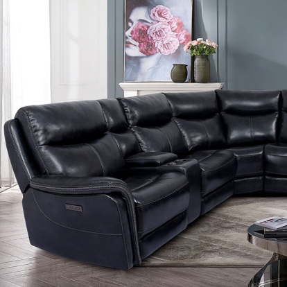 Furniture Of America Braylee Transitional Dark Navy Power Sectional Model CM9904-SECT