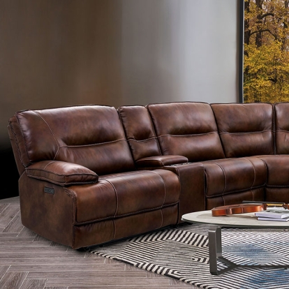 Furniture Of America Louella Transitional Brown Power Sectional Model CM9905-SECT