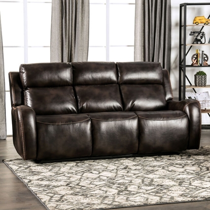 Furniture Of America Barclay Transitional Dark Brown Power Sofa Model CM9906-SF