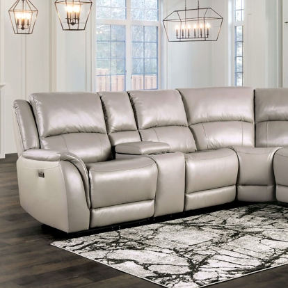 Furniture Of America Gorgius Transitional Light Gray Power Sectional Model CM9910ST-SECT-PM