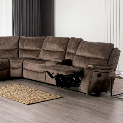 Furniture Of America Jerominus Transitional Dark Brown Sectional Model CM9912DB-SECT