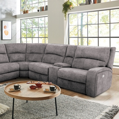 Furniture Of America Apostolos Transitional Light Gray Power Sectional Model CM9915LG-SECT-PM