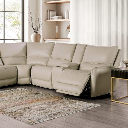 Furniture Of America Hestia Transitional Beige Power Sectional Model CM9920ST-SECT-PM