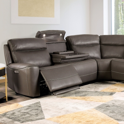 Furniture Of America Edmondus Transitional Dark Gray Power Sectional Model CM9923GY-SECT-PM