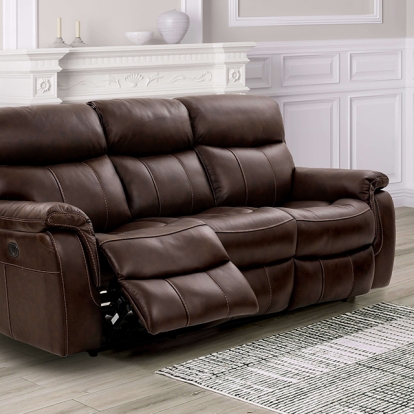 Furniture Of America Antenor Transitional Brown Power Sofa Model CM9926MB-SF-PM