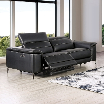 Furniture Of America Ascona Contemporary Black Power Sofa Model CM9927BK-SF-PM