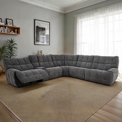 Furniture Of America Southwold Transitional Dark Gray Power Sectional Model CM9936DG-SECT-PM