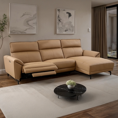 Furniture Of America Theola Contemporary Light Brown Power Sectional, Right Chaise Model CM9937LB-SECT-PM-R