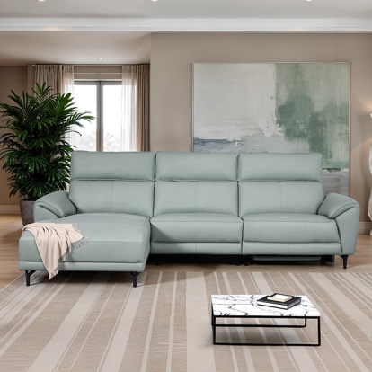 Furniture Of America Theola Contemporary Pale Blue Power Sectional, Left Chaise Model CM9937PB-SECT-PM-L