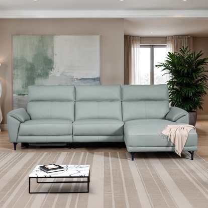 Furniture Of America Theola Contemporary Pale Blue Power Sectional, Right Chaise Model CM9937PB-SECT-PM-R