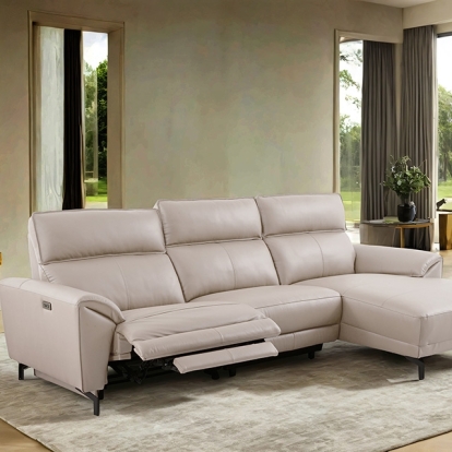 Furniture Of America Theola Contemporary White Power Sectional, Right Chaise Model CM9937WH-SECT-PM-R