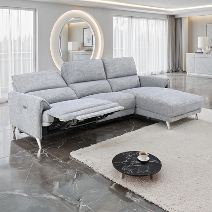 Furniture Of America Brande Contemporary Gray Power Sectional, Right Chaise Model CM9938GY-SECT-PM-R