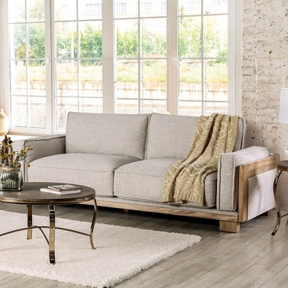 Furniture Of America Harstad Contemporary Light Brown/Natural Sofa Model CM9983LB-SF